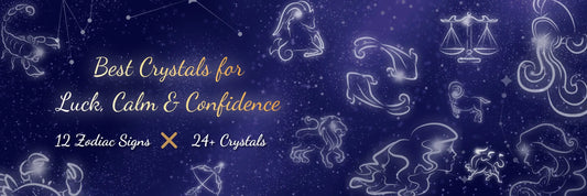 The symbols of the 12 zodics are twinkling in the galary, with blog title: 12 zodiac signs: best crystals for luck, calm and confidence (24+ stones)