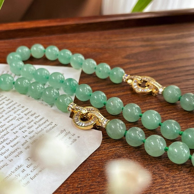 Natural Aventurine Crystal Healing Retro Necklace