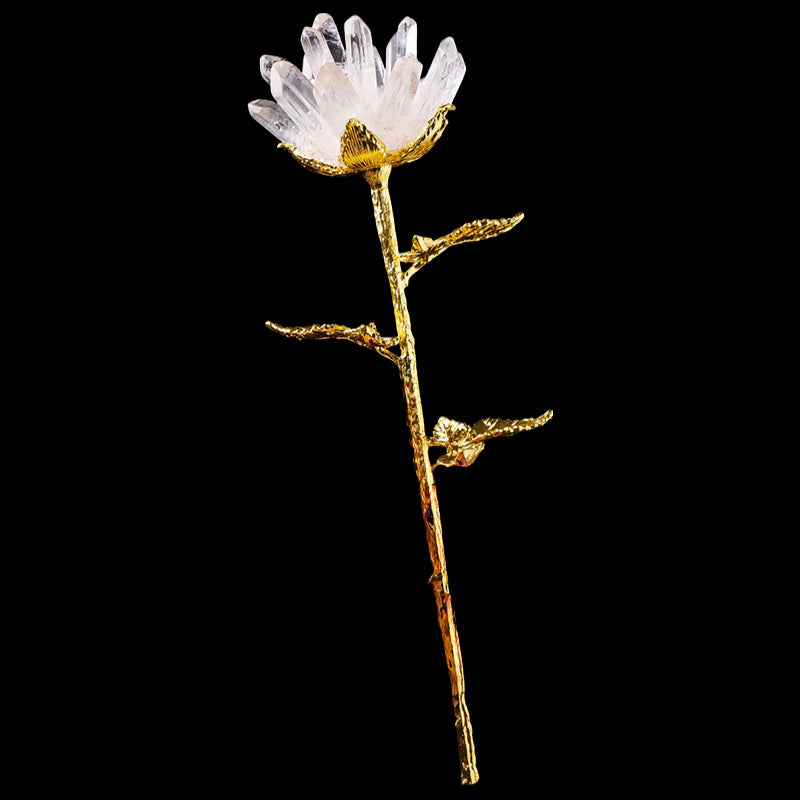 Stunning White Crystal Rose Bouquet - Handmade Elegance for Home Decor and Spiritual Aura