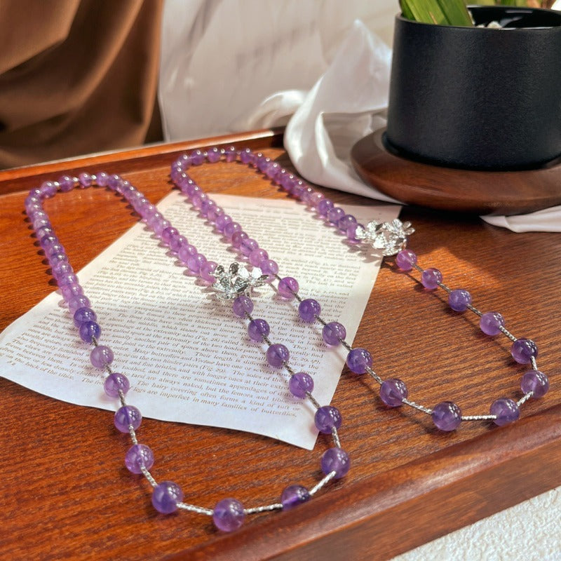 Natural Amethyst Crystal Healing Adjustable Necklace