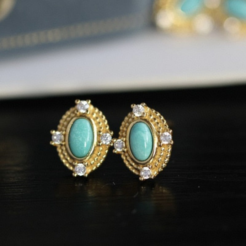 Sheehas Turquoise Wealth Activation Stud Earrings