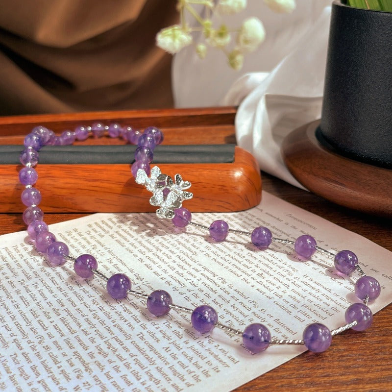 Natural Amethyst Crystal Healing Adjustable Necklace
