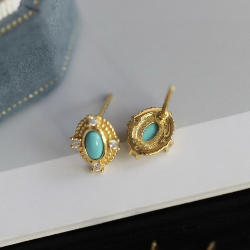 Sheehas Turquoise Wealth Activation Stud Earrings