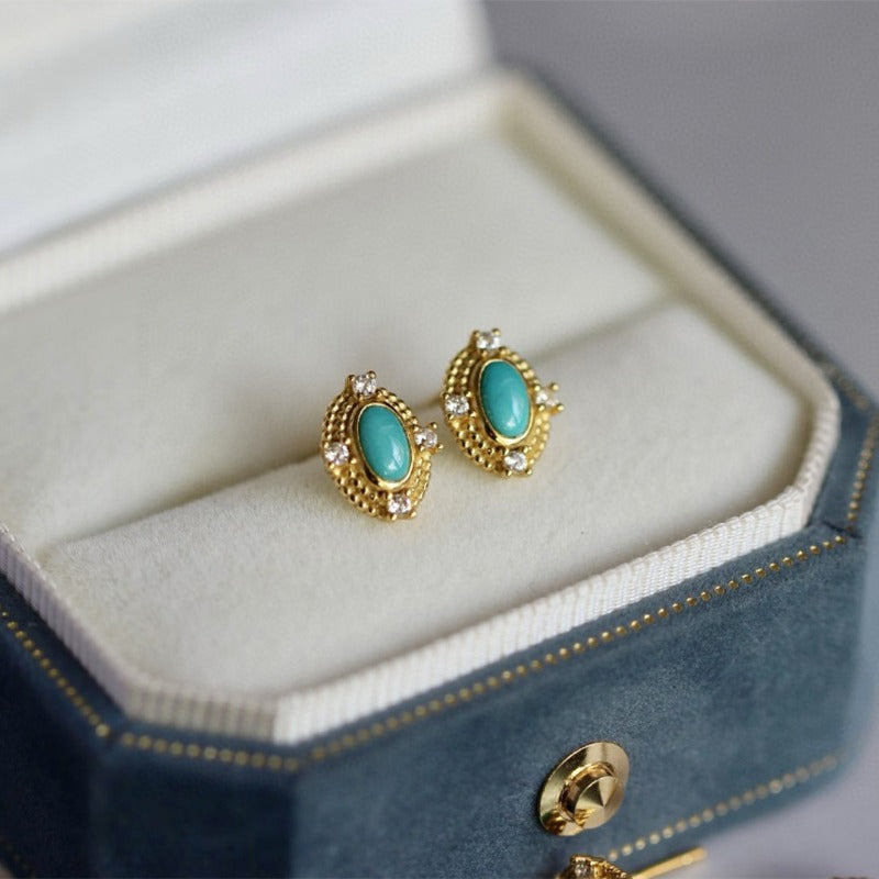 Sheehas Turquoise Wealth Activation Stud Earrings