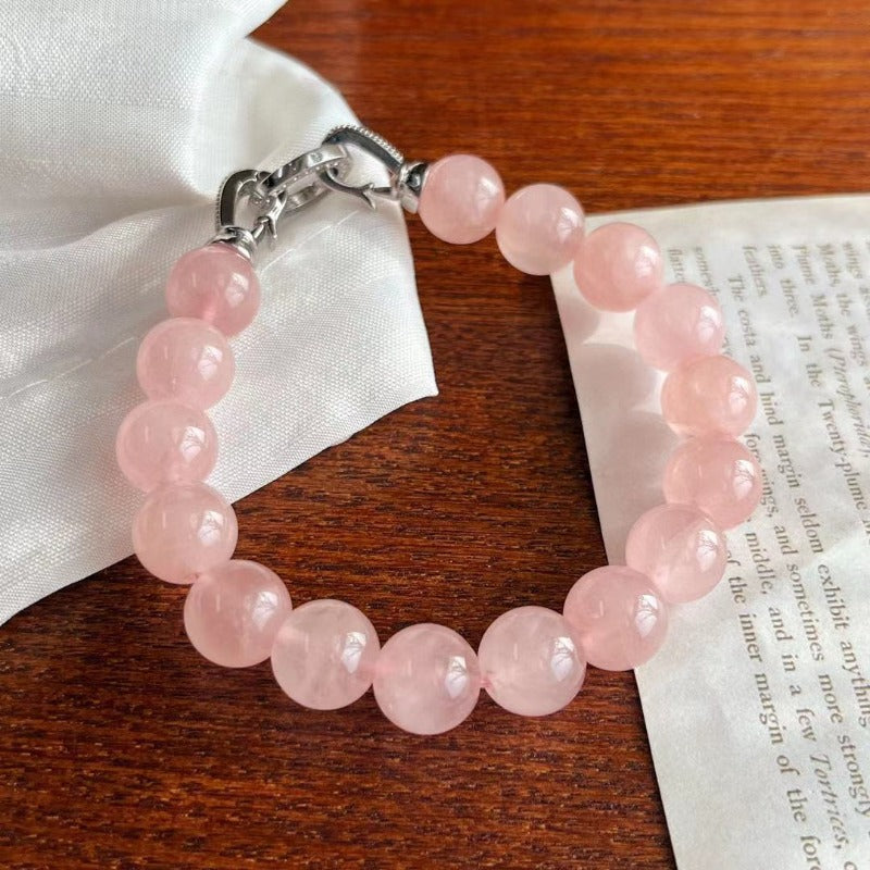 Sheehas Natural Rose Quartz Beaded Emotion Healing Jewelry Set: Attracts Love