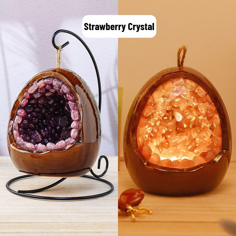 Dinosaur Egg Crystal Raw Stone Night Light