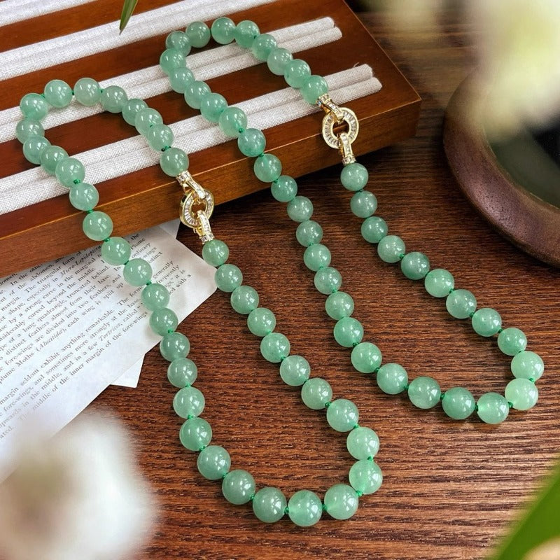 Natural Aventurine Crystal Healing Retro Necklace