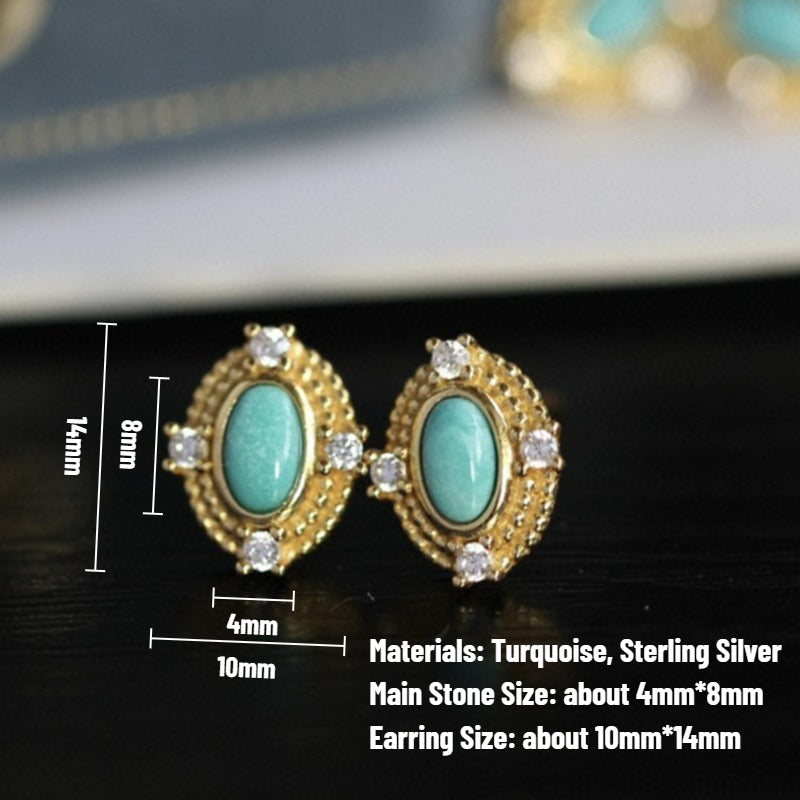 Sheehas Turquoise Wealth Activation Stud Earrings