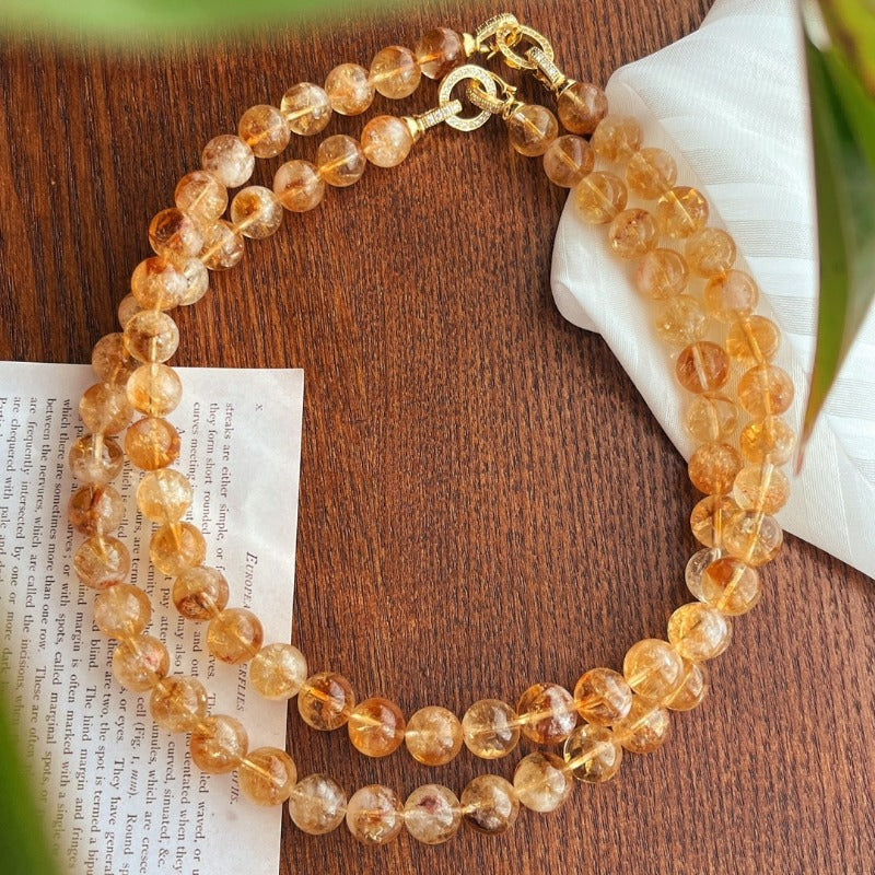 Sheehas Feng Shui Natural Citrine Wealth-Gathering Necklace and Bracelet Set