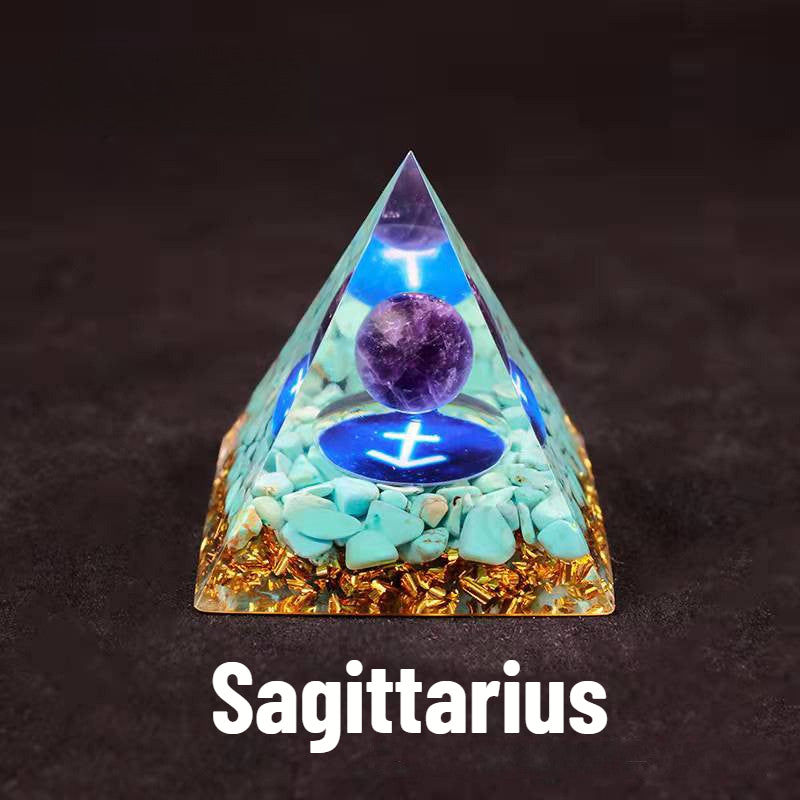 Sheehas Zodiac Crystal Pyramid | Astrological Energy Amplifier for the Twelve Zodiac Signs