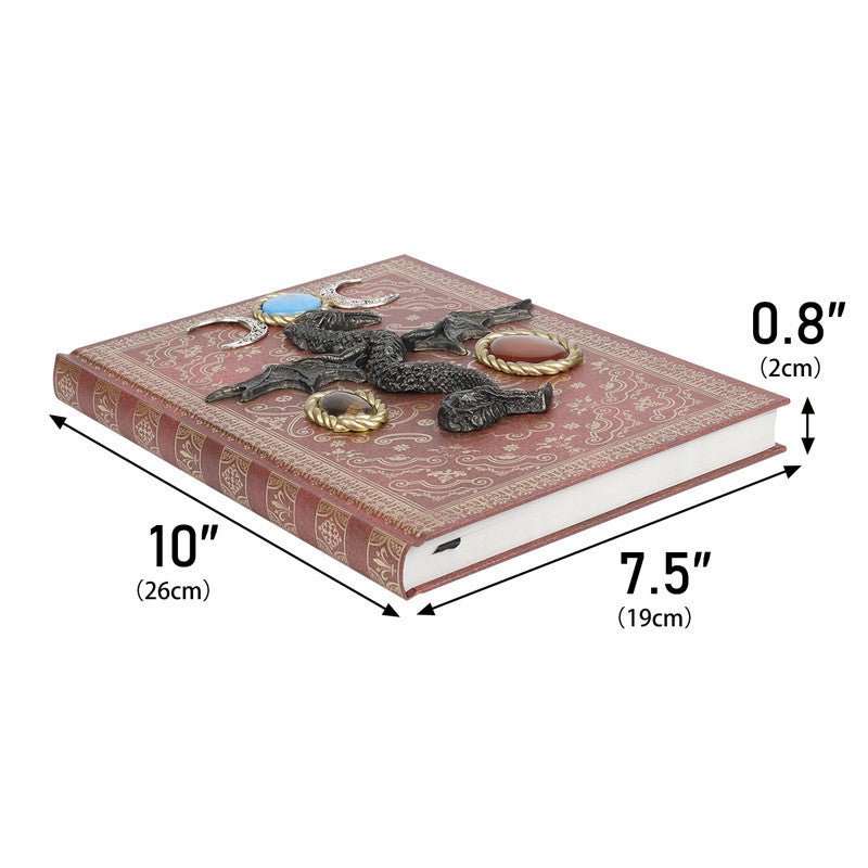 Sheehas Dragon - Embroidered Feng - Shui Protection Crystal Turquoise Magic Notebook 10"*7.5"*0.8" - 我的商店 - Artwork in Decor