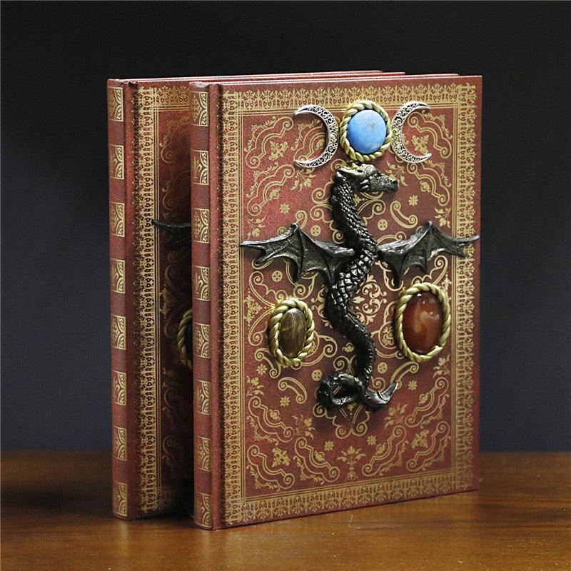 Sheehas Dragon - Embroidered Feng - Shui Protection Crystal Turquoise Magic Notebook 10"*7.5"*0.8" - 我的商店 - Artwork in Decor