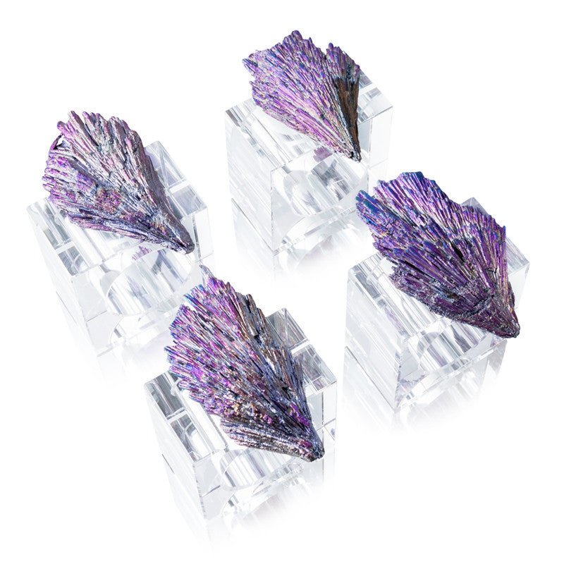 Sheehas Electroplated Purple Tourmaline Napkin Rings (4pcs) - 我的商店 - tablecloth clip
