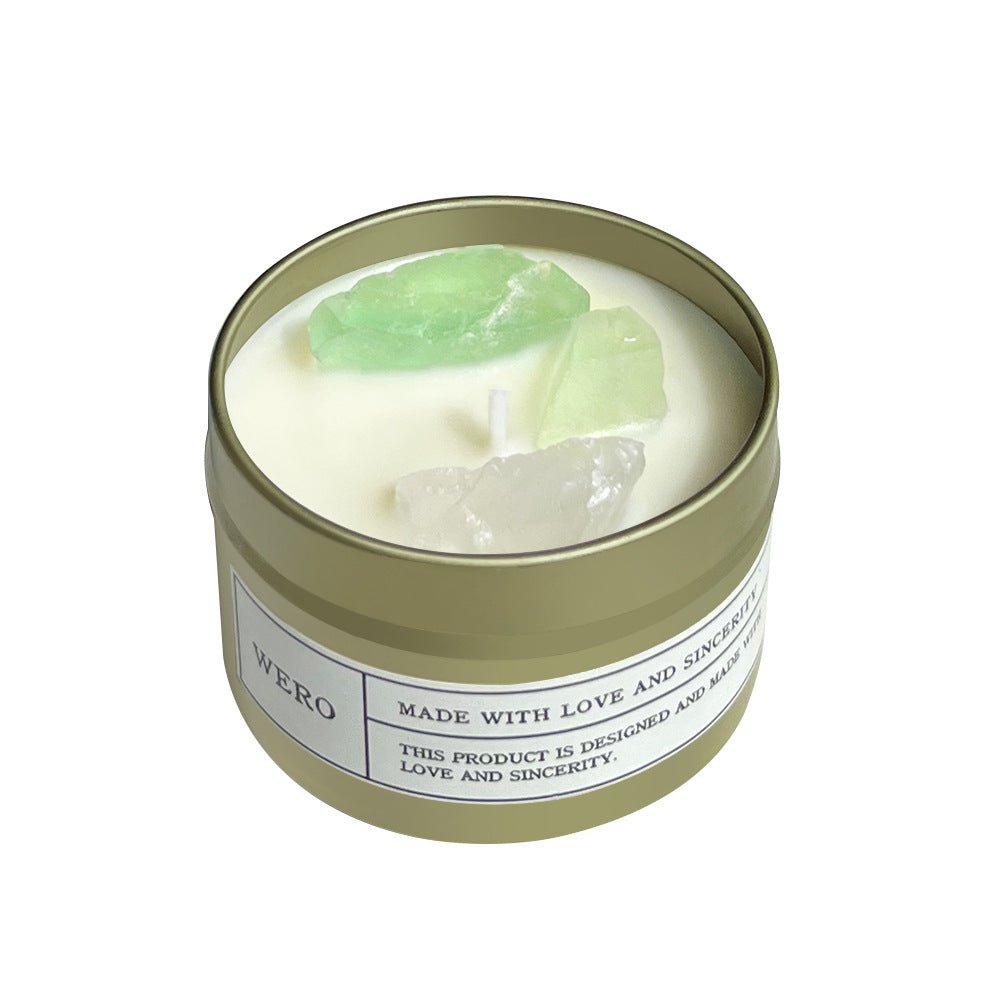Sheehas Feng Shui Metal Canned Crystal Stone Aromatherapy Candle - Positive Emotion Boost - 我的商店 - aromatherapy for home