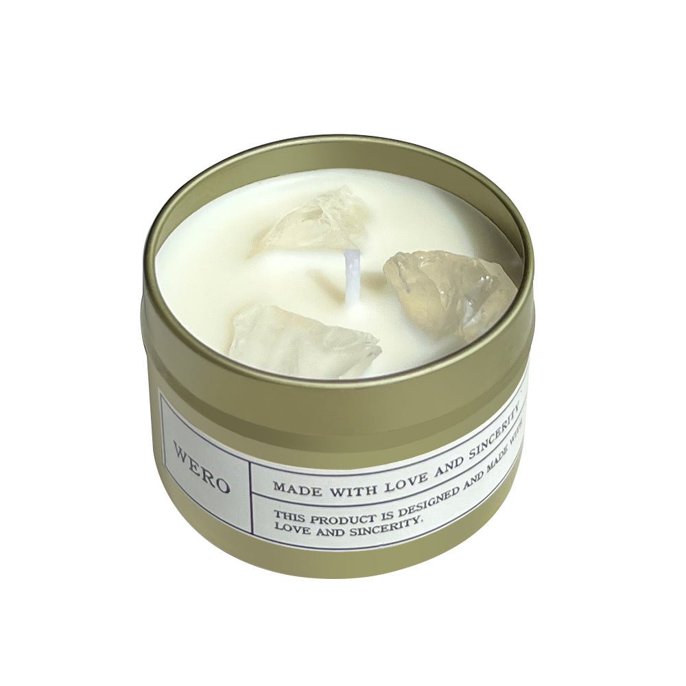 Sheehas Feng Shui Metal Canned Crystal Stone Aromatherapy Candle - Positive Emotion Boost - 我的商店 - aromatherapy for home