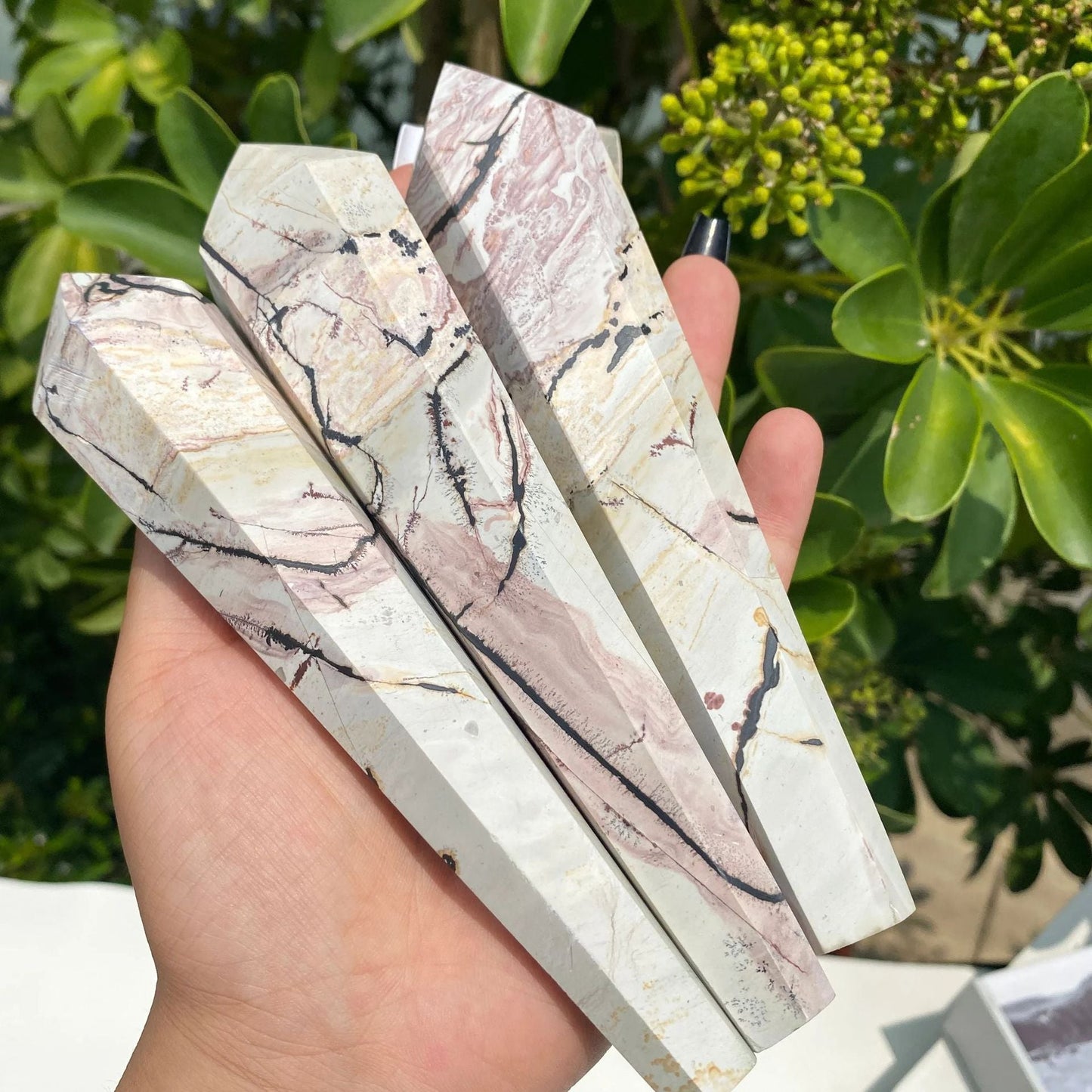 Sheehas Feng Shui Natural Flower - Like Agate Scepter - The Sacred Object for Spiritual Rhyme, Zen and Wisdom Enlightenment ( 6.2" - 6.7") - 我的商店 -