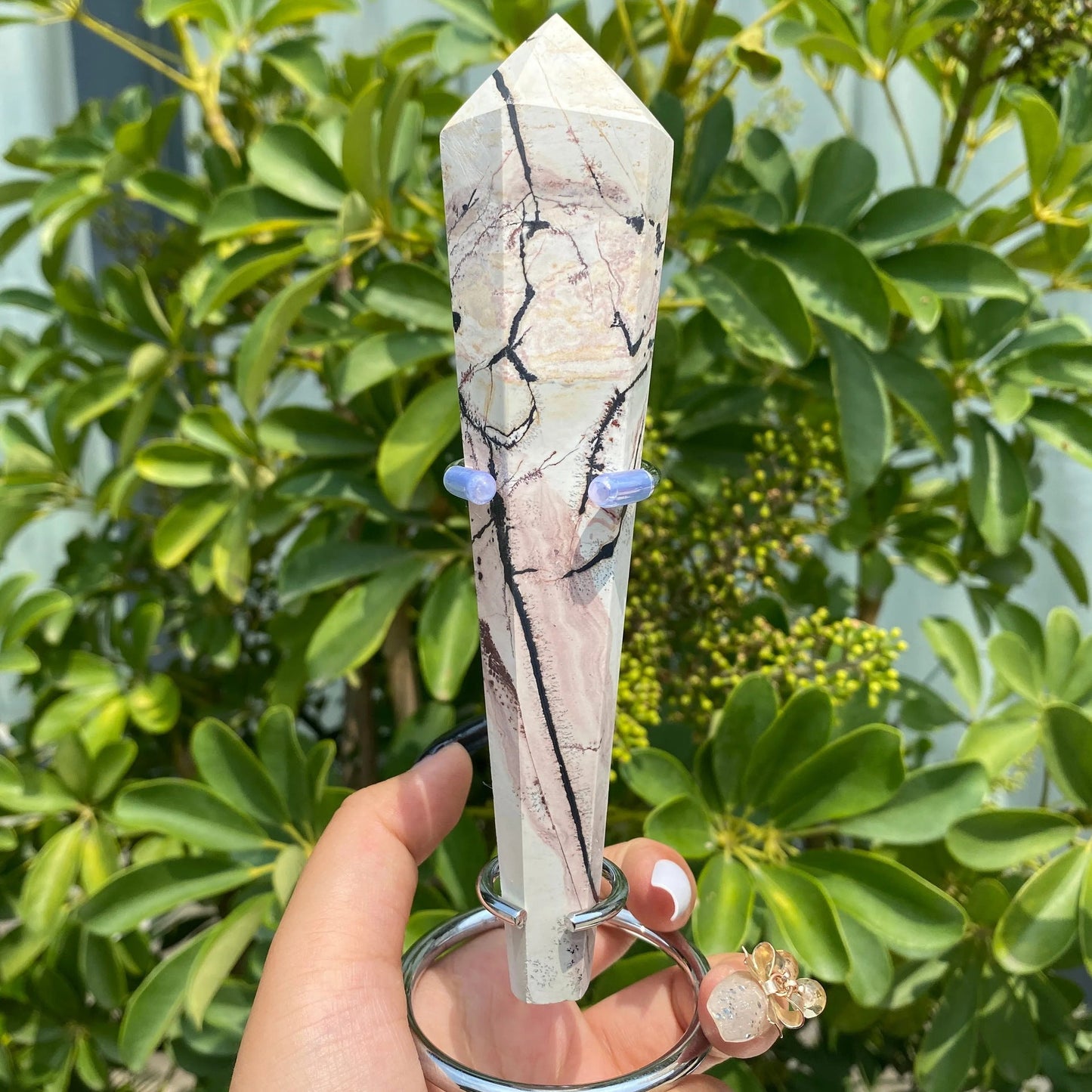 Sheehas Feng Shui Natural Flower - Like Agate Scepter - The Sacred Object for Spiritual Rhyme, Zen and Wisdom Enlightenment ( 6.2" - 6.7") - 我的商店 -