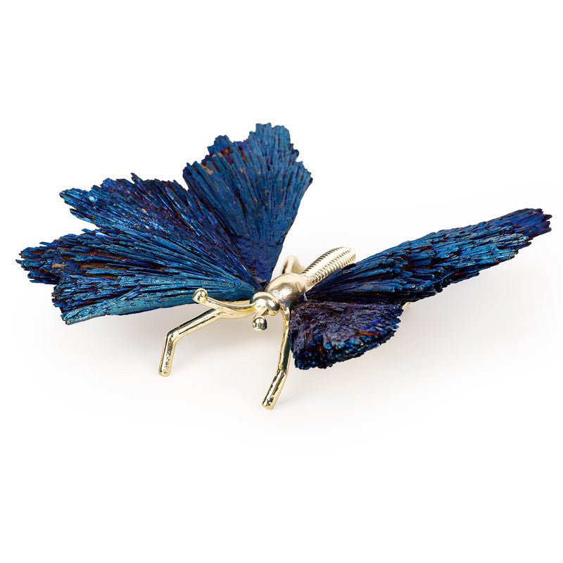 Sheehas Feng Shui Natural Tourmaline Blue - Plated Butterfly Decoration - Spiritual Wings Energizing (Width: 6.7" - 7.9") - 我的商店 -
