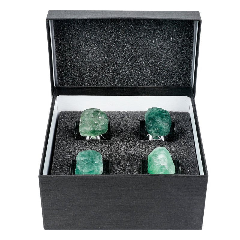 Sheehas Green Fluorite Napkin Rings (4 pcs) - 我的商店 - tablecloth clip