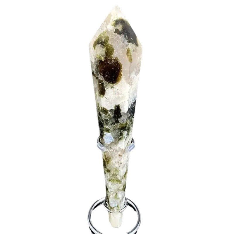 Sheehas Green Tourmaline & Silver Mica Scepter - Heart Chakra Healing ( Height: 7" - 8" ) - 我的商店 -