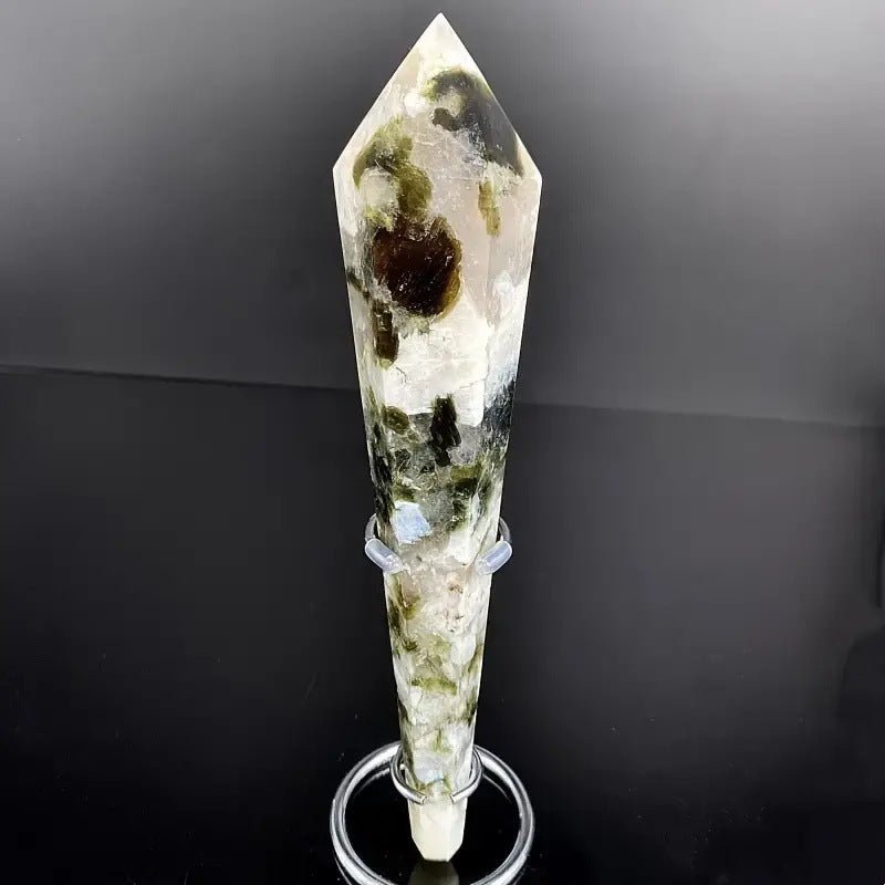 Sheehas Green Tourmaline & Silver Mica Scepter - Heart Chakra Healing ( Height: 7" - 8" ) - 我的商店 -