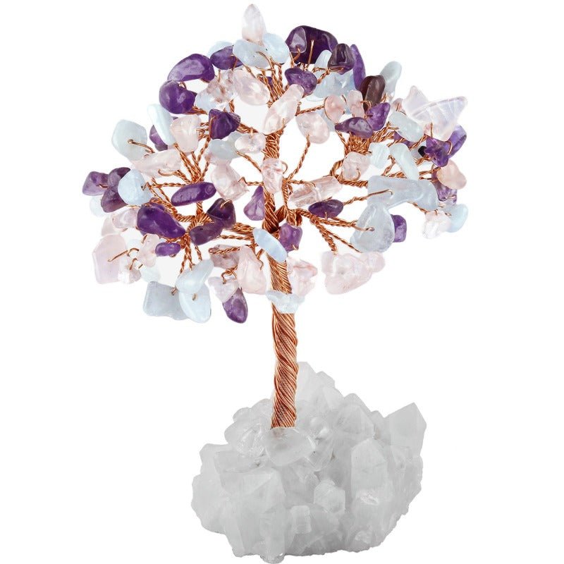 Sheehas Sacred Tree of Life with Natural Clear Quartz Cluster Base - 我的商店 -
