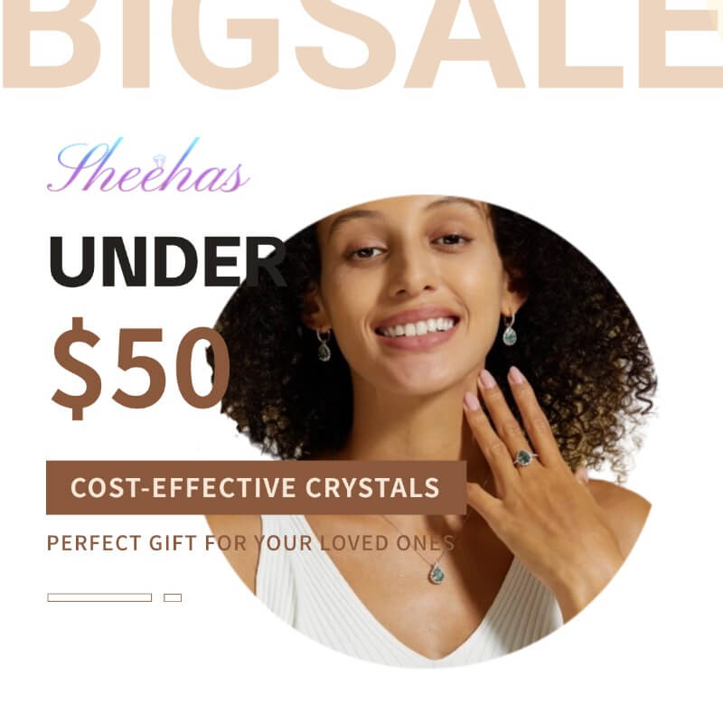 natural crystal jewelry and decor under $50