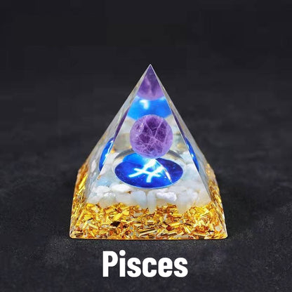 Sheehas Zodiac Crystal Pyramid | Astrological Energy Amplifier for the Twelve Zodiac Signs