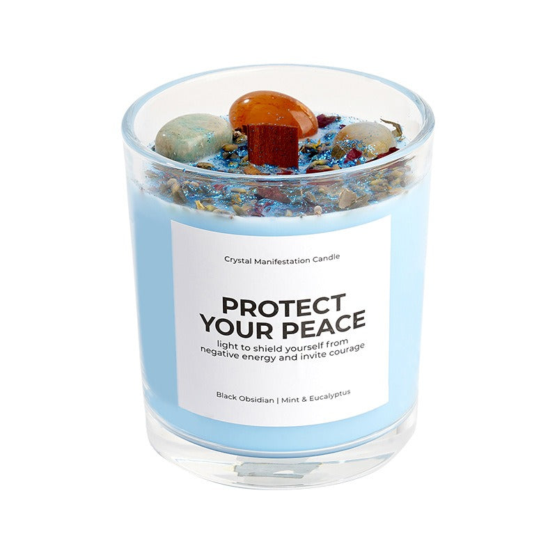 Sheehas Meditation and Prayer Crystal Energy Aromatherapy Candle - Peace of Body and Mind