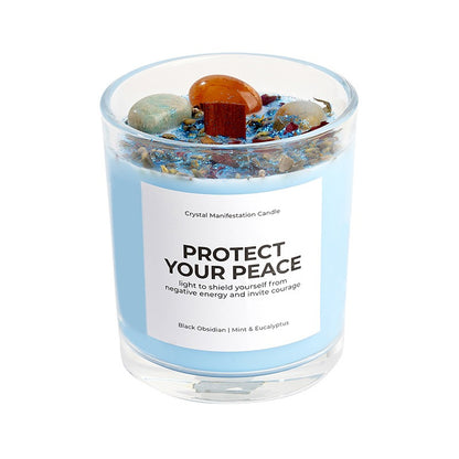 Sheehas Meditation and Prayer Crystal Energy Aromatherapy Candle - Peace of Body and Mind