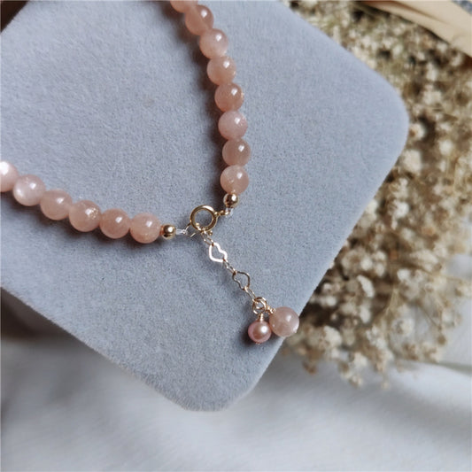 Natural Sunstone 14K Gold Filled Stackable Bracelet: Enhance Courage