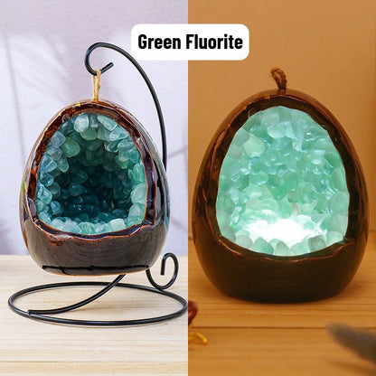 Dinosaur Egg Crystal Raw Stone Night Light