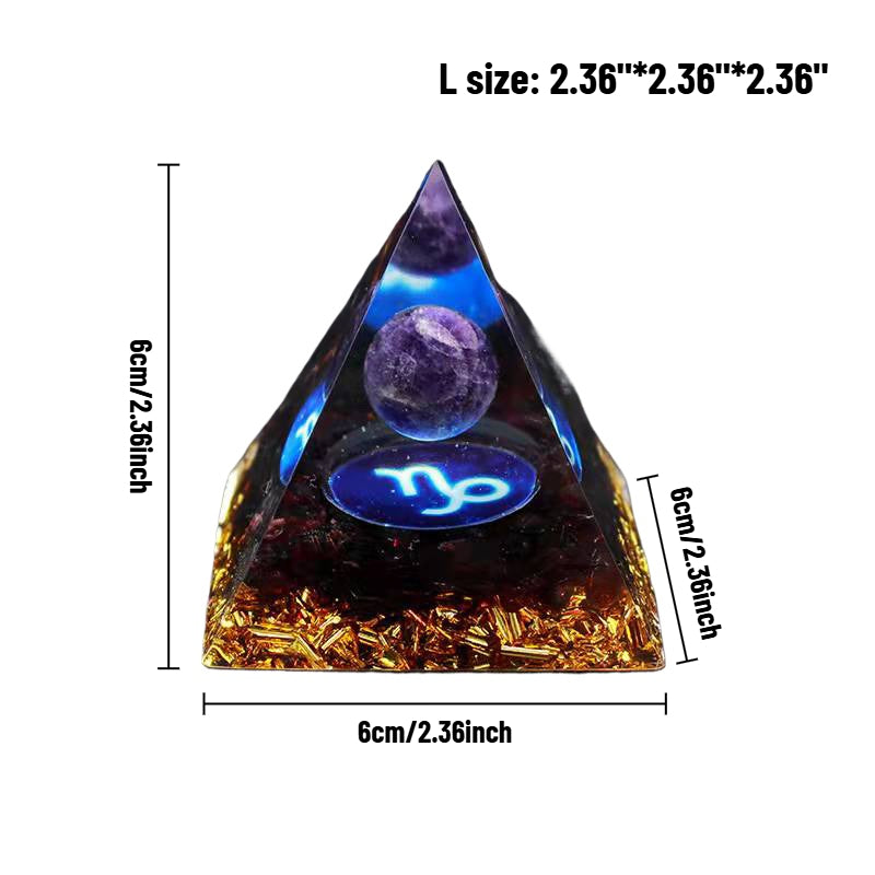 Sheehas Zodiac Crystal Pyramid | Astrological Energy Amplifier for the Twelve Zodiac Signs