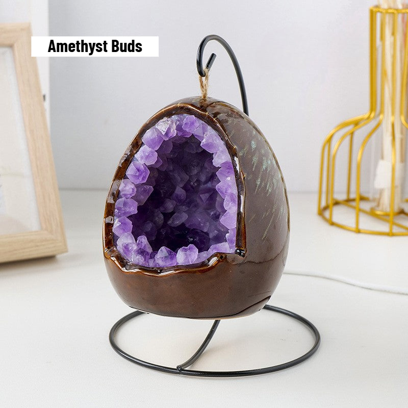 Dinosaur Egg Crystal Raw Stone Night Light