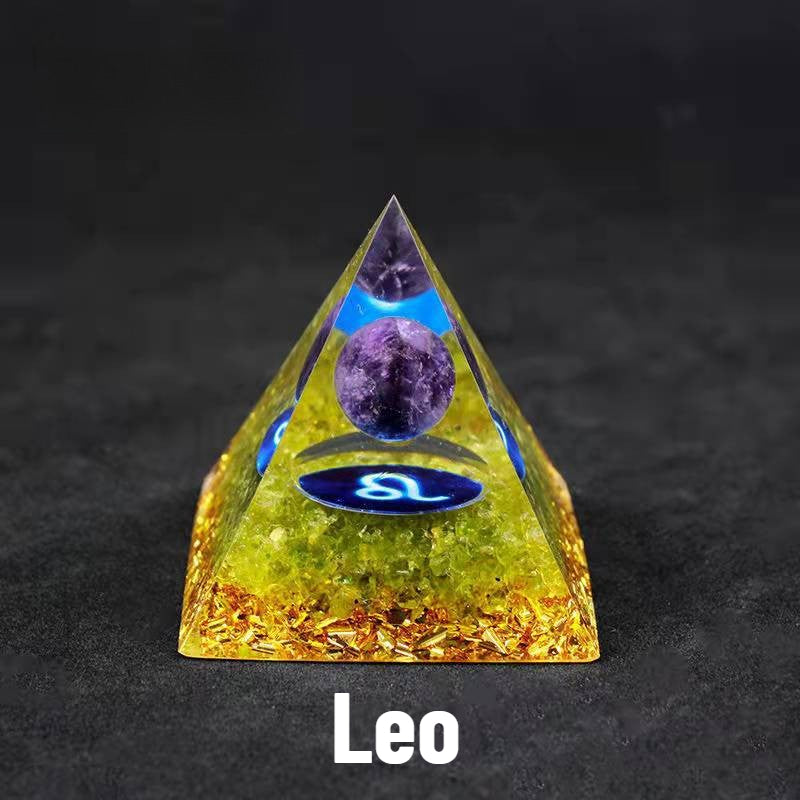 Sheehas Zodiac Crystal Pyramid | Astrological Energy Amplifier for the Twelve Zodiac Signs