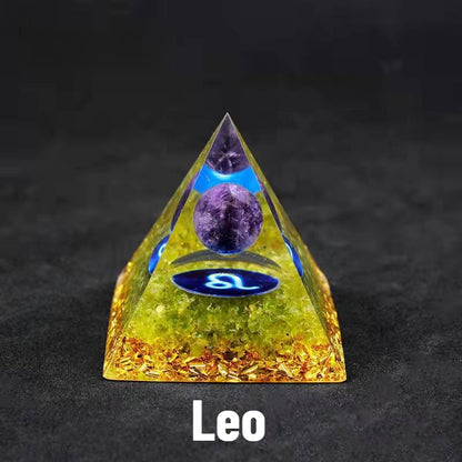 Sheehas Zodiac Crystal Pyramid | Astrological Energy Amplifier for the Twelve Zodiac Signs