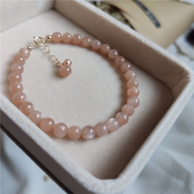 Natural Sunstone 14K Gold Filled Stackable Bracelet: Enhance Courage