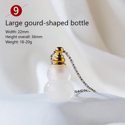 Sheehas Feng Shui Agate Raw Stone Essential Oil Bottle Wishing Pendant