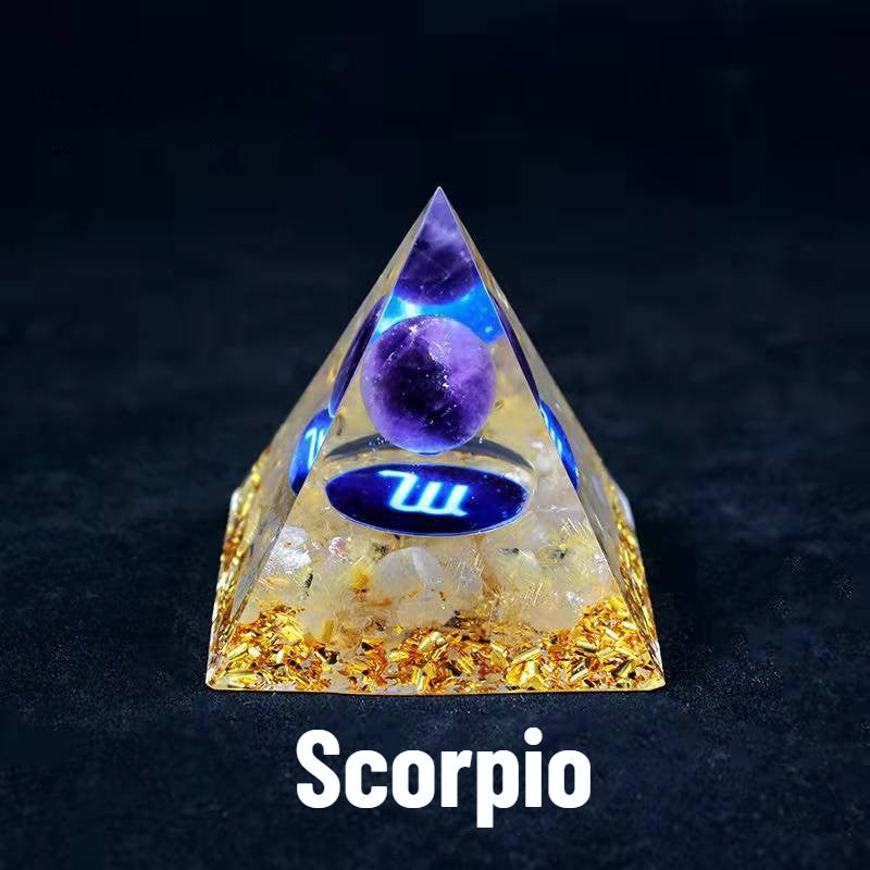 Sheehas Zodiac Crystal Pyramid | Astrological Energy Amplifier for the Twelve Zodiac Signs