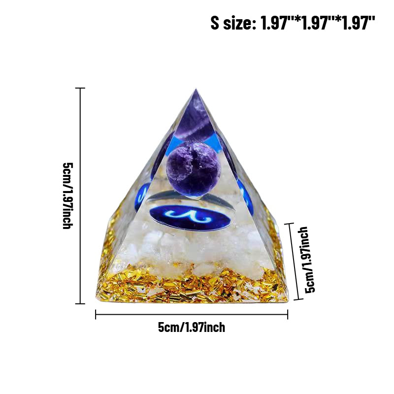 Sheehas Zodiac Crystal Pyramid | Astrological Energy Amplifier for the Twelve Zodiac Signs