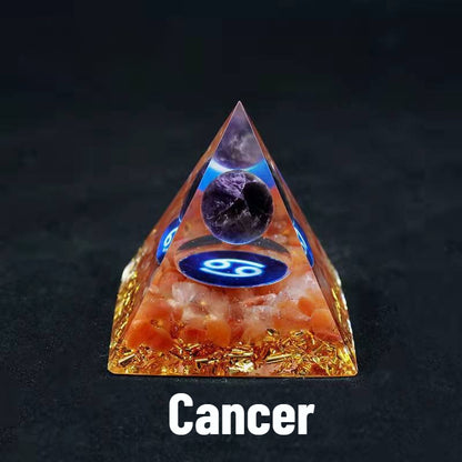 Sheehas Zodiac Crystal Pyramid | Astrological Energy Amplifier for the Twelve Zodiac Signs