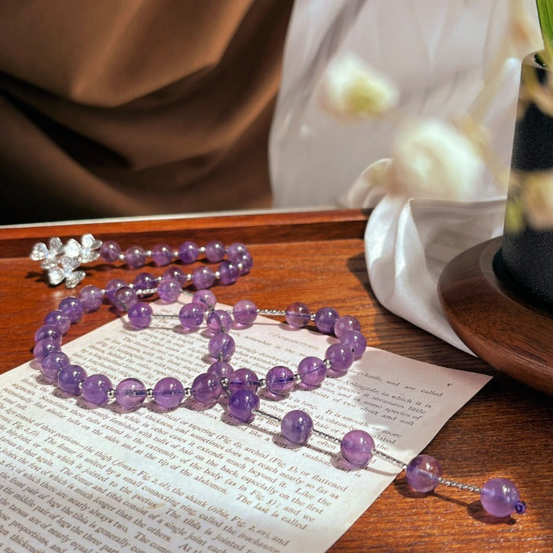 Natural Amethyst Crystal Healing Adjustable Necklace