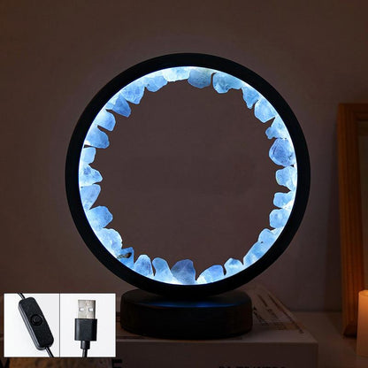 Sheehas Feng Shui Healing Natural Crystal Raw Stone Essence Halo Night Light