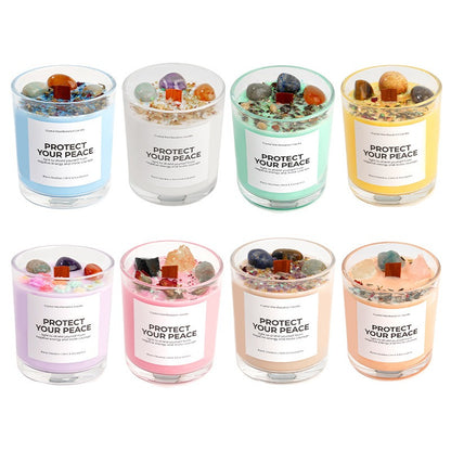 Sheehas Meditation and Prayer Crystal Energy Aromatherapy Candle - Peace of Body and Mind