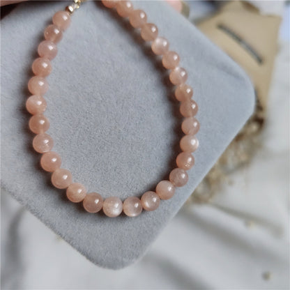 Natural Sunstone 14K Gold Filled Stackable Bracelet: Enhance Courage