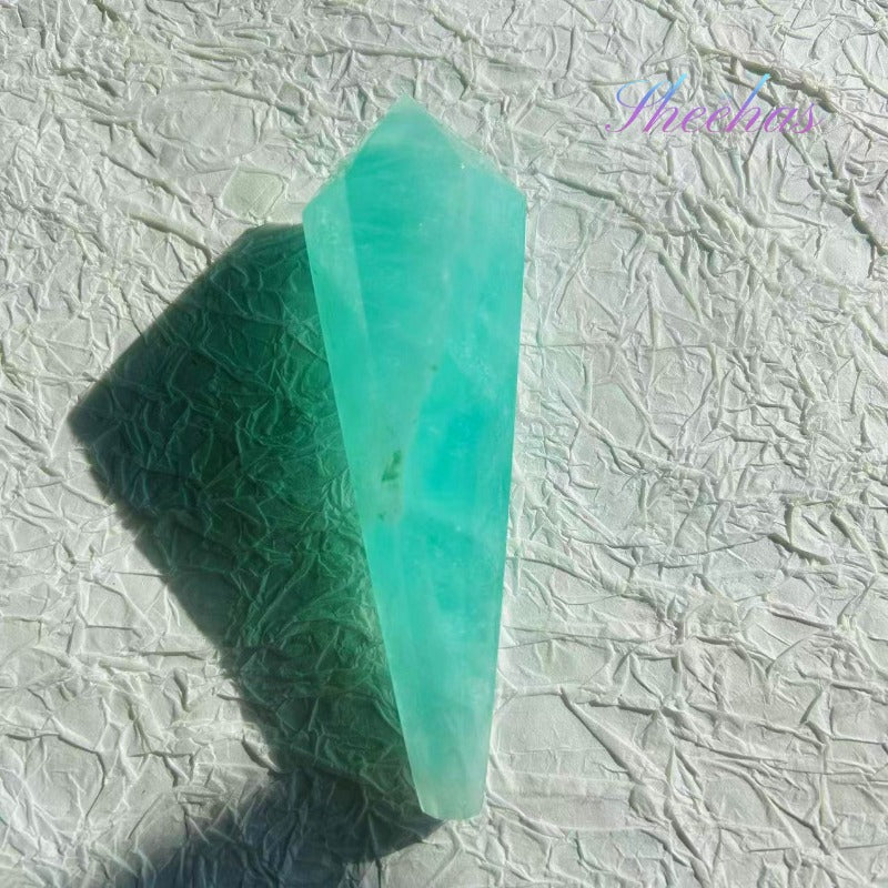 « Sheehas Natural Crystal Scepter » – Sceptre de guérison des chakras en fluorite verte