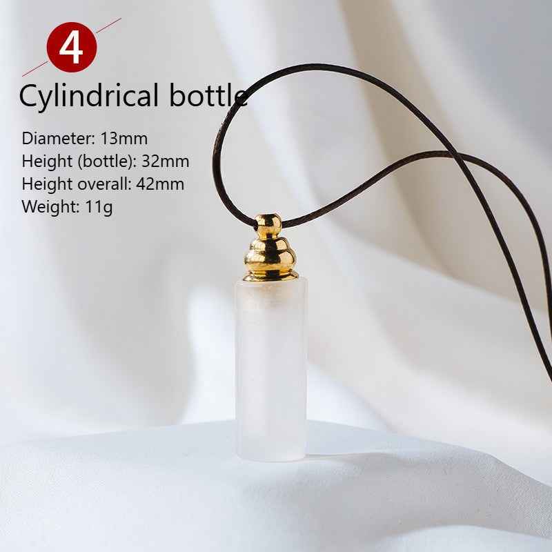 Sheehas Feng Shui Agate Raw Stone Essential Oil Bottle Wishing Pendant