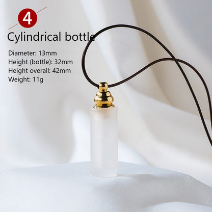Sheehas Feng Shui Agate Raw Stone Essential Oil Bottle Wishing Pendant