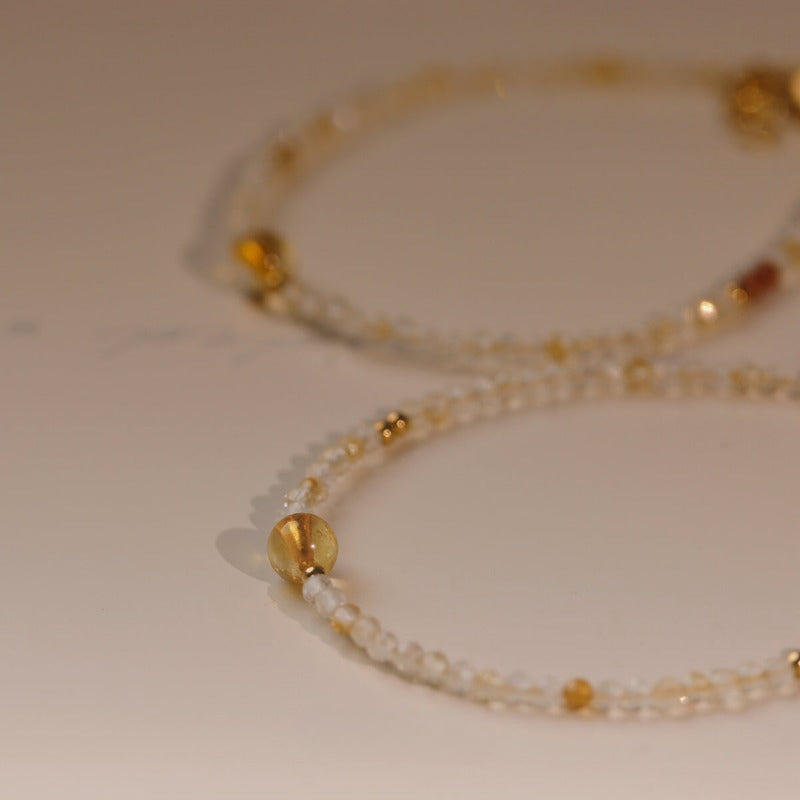Sheehas Feng Shui Natural Crystal 18K Gold-plated Adjustable Stackable Bracelet: Improve Your Luck