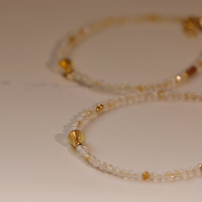 Sheehas Feng Shui Natural Crystal 18K Gold-plated Adjustable Stackable Bracelet: Improve Your Luck